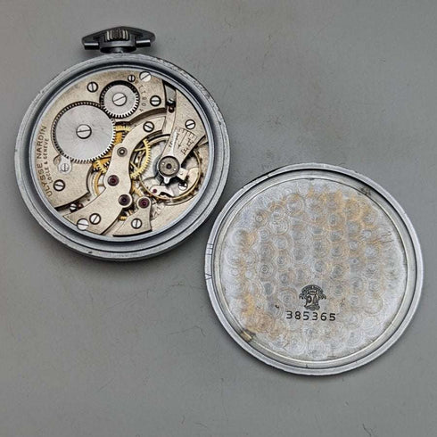 (Refurbished) Vintage good working Ulysse Nardin art deco stainless steel case pocket watch
