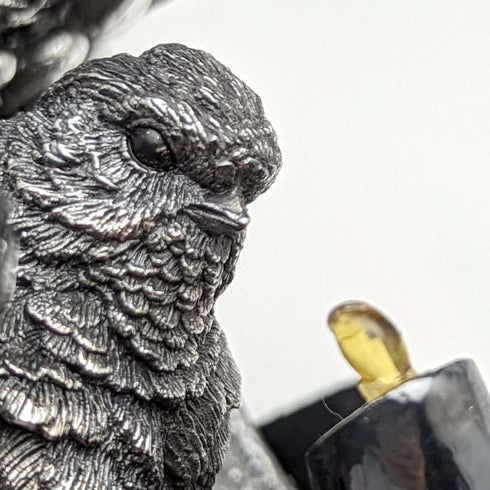 Sterling Silver Sculpture Little Bird and Faucet Figurine 567g Height 15cm UK Country Artists