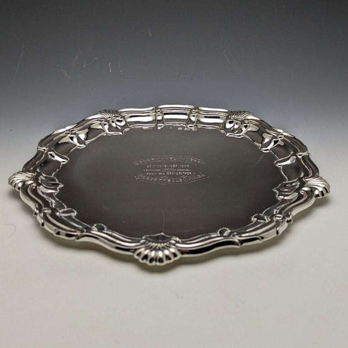 1905 年英國古董純銀(925 銀)卡盤直徑 25.5cm 397g