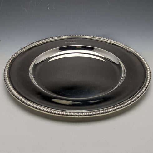 1928 年英國復古純銀(925 銀)餐盤直徑 23.5cm 496g Walker&Hall