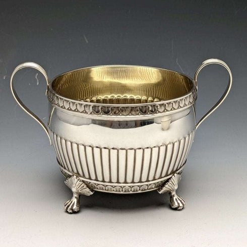 1909 antique Swedish pure silver (800 silver) sugar pot & cream jug set total 367g