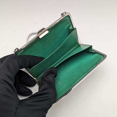 Estuche para tarjetas de plata de ley con cadena, antigüedad británica de 1913, 73 g, William Henry Sparrow