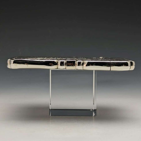 Estuche para tarjetas de plata de ley (925) antigua inglesa, 1870, 60 g, Frederick Marson