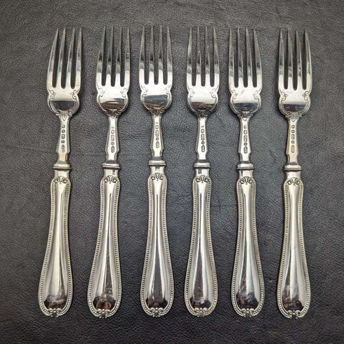 1879 年英國古董銀盤扁平餐具 12x2 套裝 Elkington 木盒