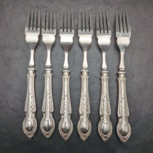 1929年 英国ヴィンテージ 純銀(925シルバー) ハンドル フィッシュカトラリー6x2&サーバセット CH Beatson 木箱入り