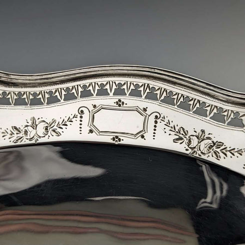 Frutero de plata de ley (925) antigua inglesa, 1891, 272g, Walter & John Barnard