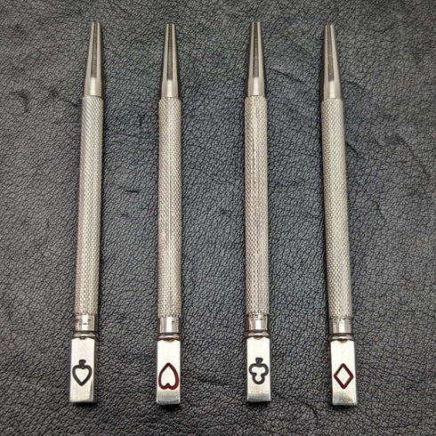 Juego de 4 lápices mecánicos vintage de plata pura (925) en estuche