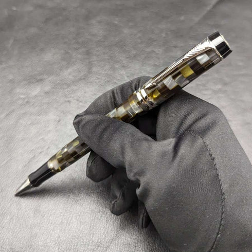 英国产派克(PARKER)Duofold 宝珠笔 绿色方格纹 附盒