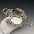 Cesta de plata de ley antigua británica de 1892 con decoración calada detallada, 218 g