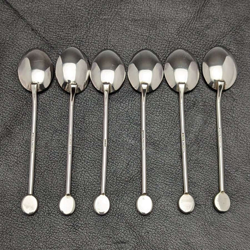 復古純銀茶匙 6 件裝蛋白石裝飾盒