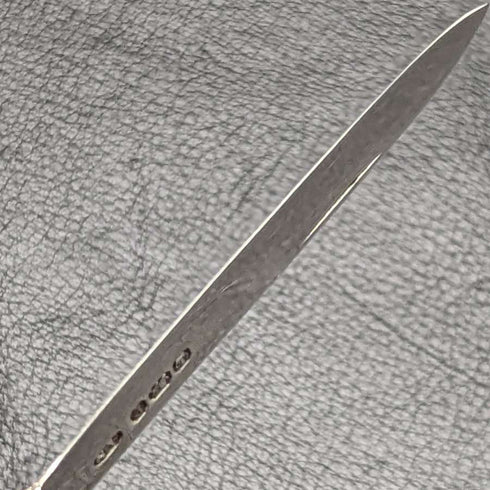 Navaja plegable antigua británica de 1897, mango de nácar, hoja de plata esterlina