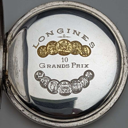 1932年頃 ヴィンテージ ロンジン 懐中時計 銀側ハンターケース 動作良好
