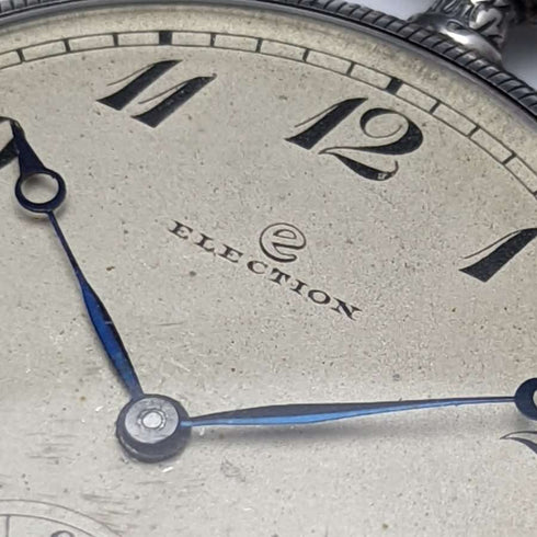 Antique ELECTION pocket watch silver side open face works well