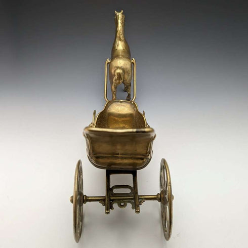 British vintage brass horse and carriage object 1075g
