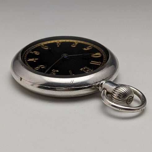 【已整备】英国古董 Lancashire Watch Co 怀表 银壳 黑盘