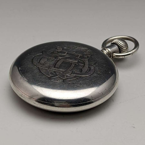 【已整备】英国古董 Lancashire Watch Co 怀表 银壳 黑盘