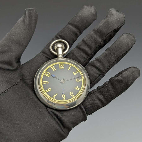 【已整备】英国古董 Lancashire Watch Co 怀表 银壳 黑盘