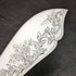 British antique silver plate fish server set white butterfly shell handle