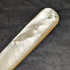 British antique silver plate fish server set white butterfly shell handle