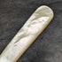 British antique silver plate fish server set white butterfly shell handle