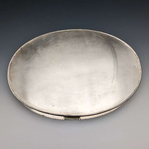 British Vintage Silver Plated Gallery Tray with Glass Liner Width 31cm 1717g