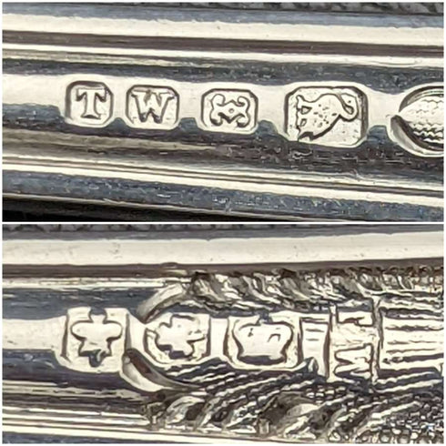 British Antique Silver Plate Berry Serving Spoon Pair