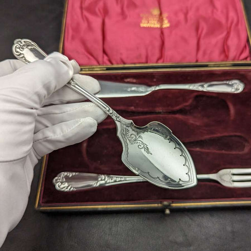 British Vintage Silver Plated Cake Serving Set Mappin & Webb