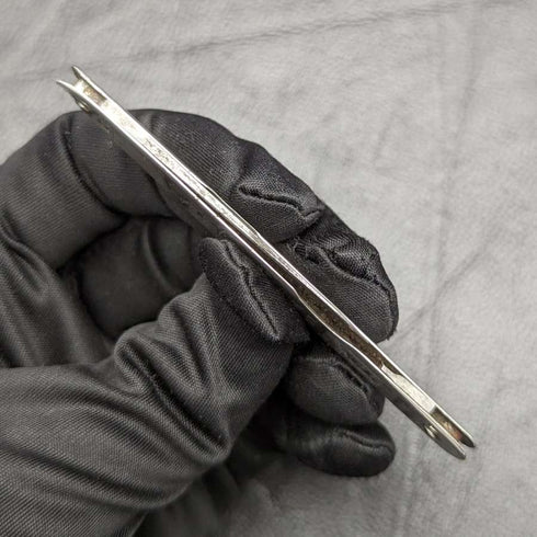 Mini navaja plegable de plata de ley con regla, antigüedad británica de 1904