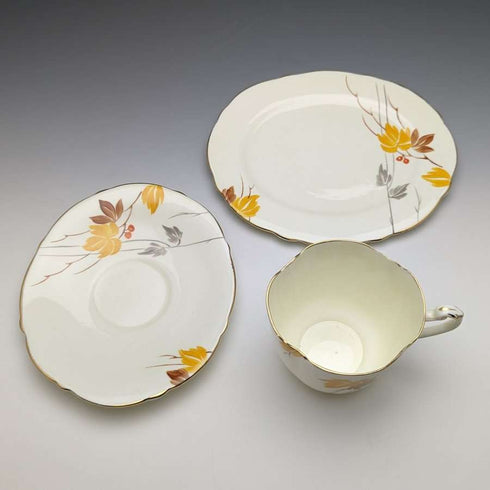 Trío de tazas de té Paragon, Reino Unido, década de 1930