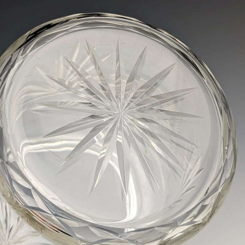 1928년 영국 빈티지 컷 글라스 비스킷 배럴 순은 장식 831g