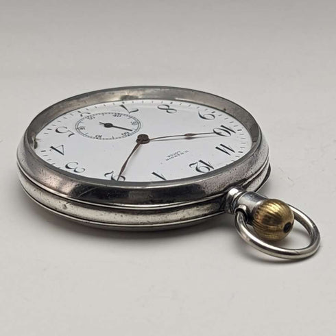 1920 年左右古董 Ulysse Nardin 懷錶銀色錶殼效果很好