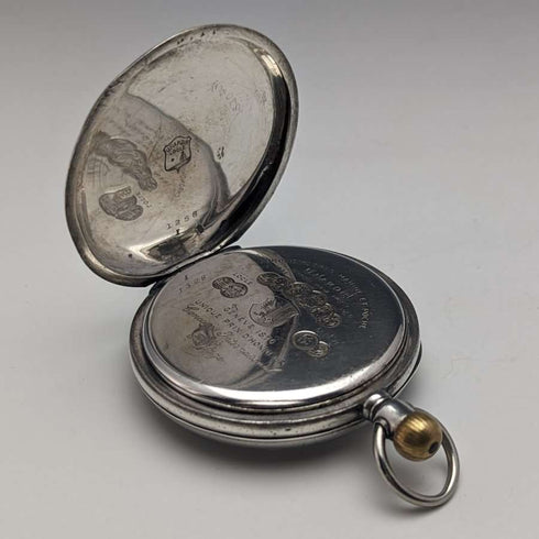 1920 年左右古董 Ulysse Nardin 懷錶銀色錶殼效果很好