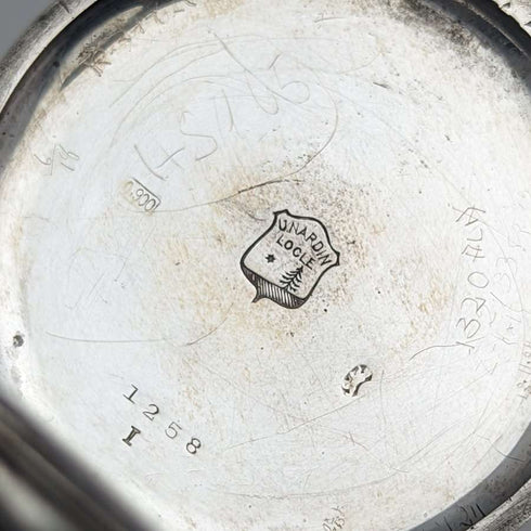 1920 年左右古董 Ulysse Nardin 懷錶銀色錶殼效果很好