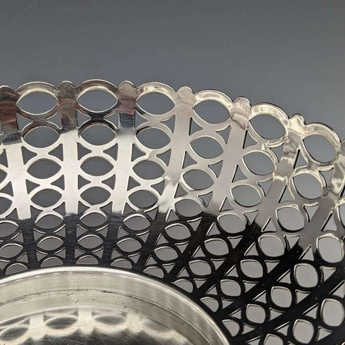 1911年 英国アンティーク 純銀製ボウル ピアス装飾 452g MAPPIN&WEBB