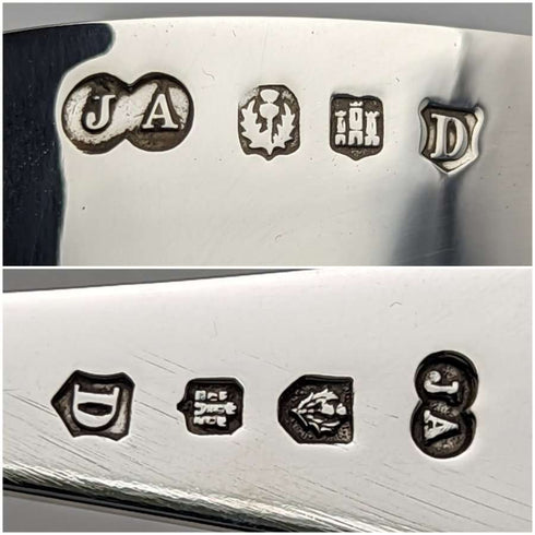 1909年 英国古董 纯银碗与勺套装(附盒)
