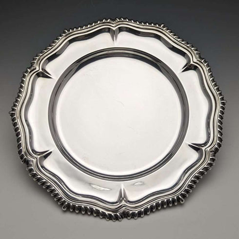 Platos de postre vintage de plata chapada, fabricados en el Reino Unido, par, 21 cm de diámetro