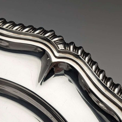 Platos de postre vintage de plata chapada, fabricados en el Reino Unido, par, 21 cm de diámetro