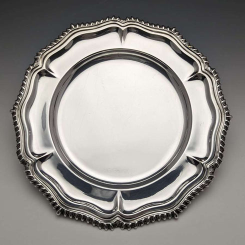 Platos de postre vintage de plata chapada, fabricados en el Reino Unido, par, 21 cm de diámetro