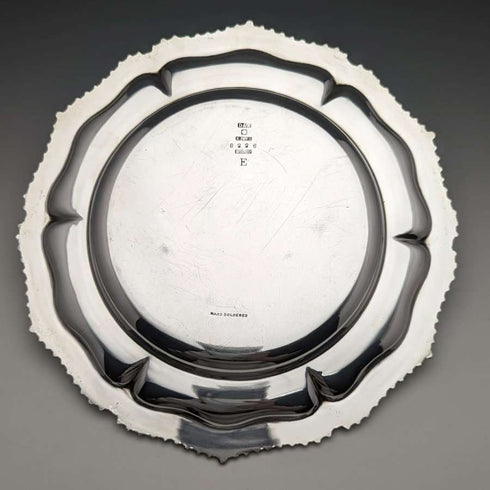 Platos de postre vintage de plata chapada, fabricados en el Reino Unido, par, 21 cm de diámetro