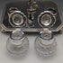 British Vintage Silver Plated Golf Design Pen Stand & Inkwell Pair