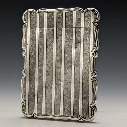 1847 British antique sterling silver card case 66g Edward Smith