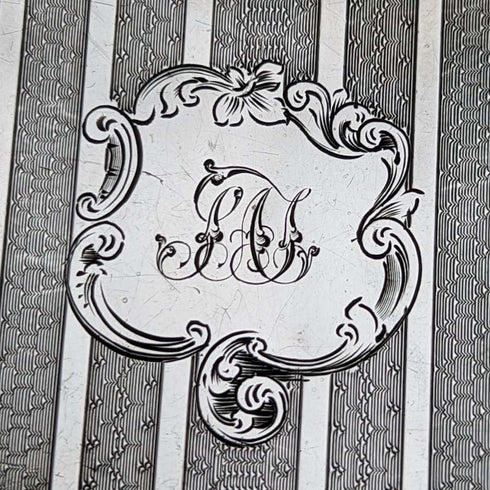 1847 British antique sterling silver card case 66g Edward Smith