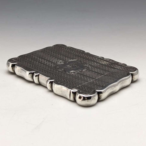 1847 British antique sterling silver card case 66g Edward Smith