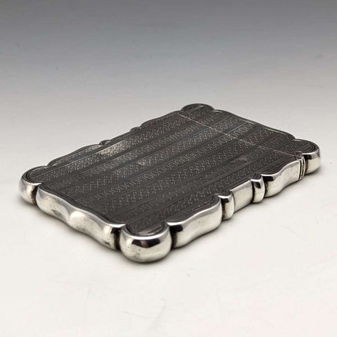 1847 British antique sterling silver card case 66g Edward Smith