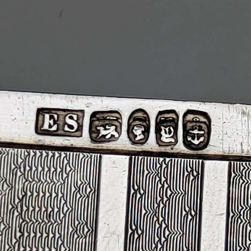 1847 British antique sterling silver card case 66g Edward Smith