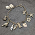 British vintage sterling silver charm bracelet 21g