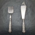1936 British vintage sterling silver handle cutlery 6x2 & server set in wooden box