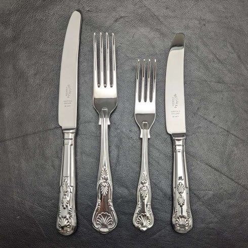 British vintage silver plate cutlery 7 pieces x2 set dead stock