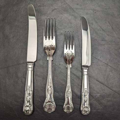 British vintage silver plate cutlery 7 pieces x2 set dead stock