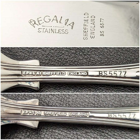 British vintage silver plate cutlery 7 pieces x2 set dead stock